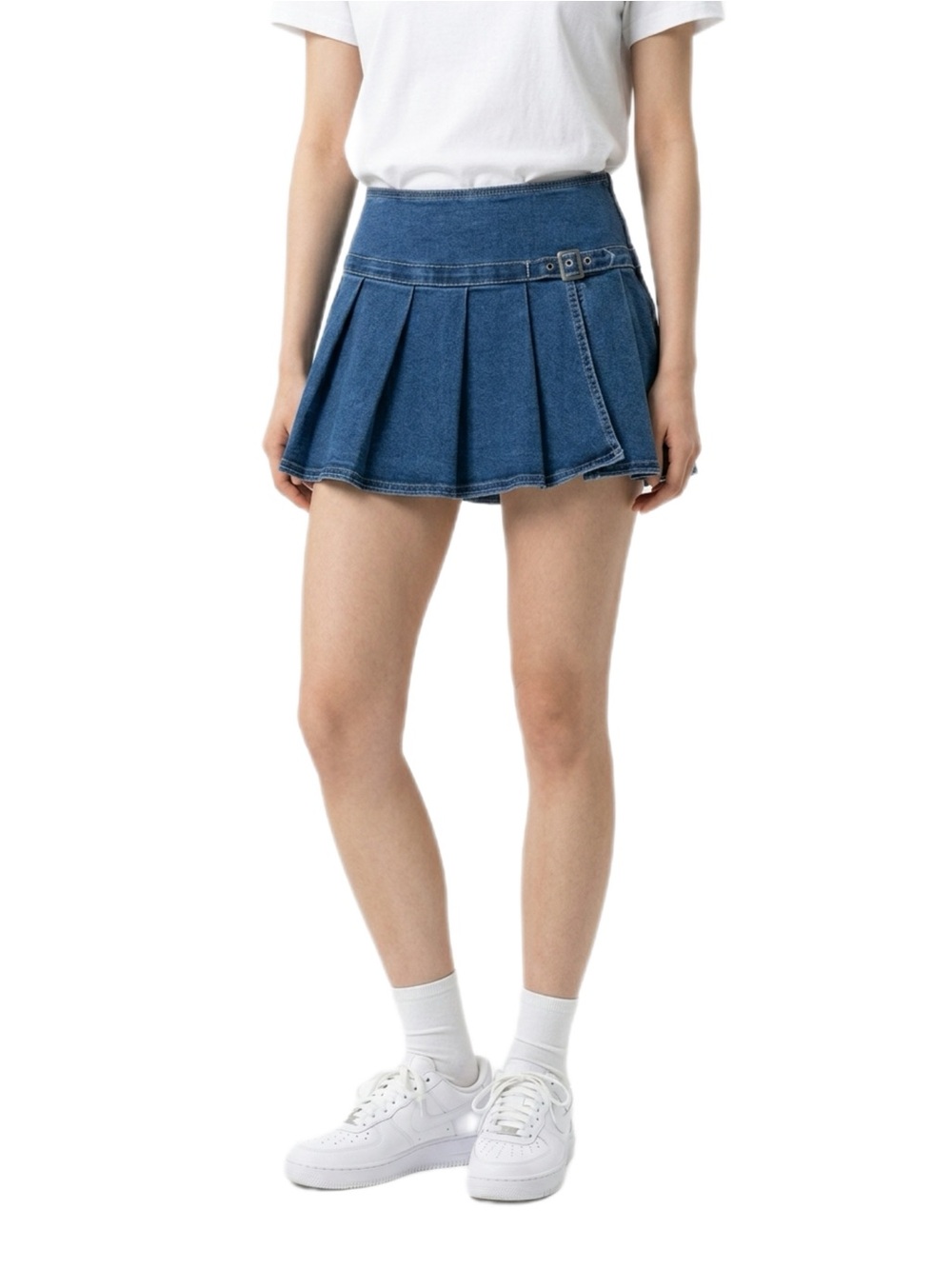 Madden NYC Denim Pleated Skort Mini Skirt Medium Y2K Style